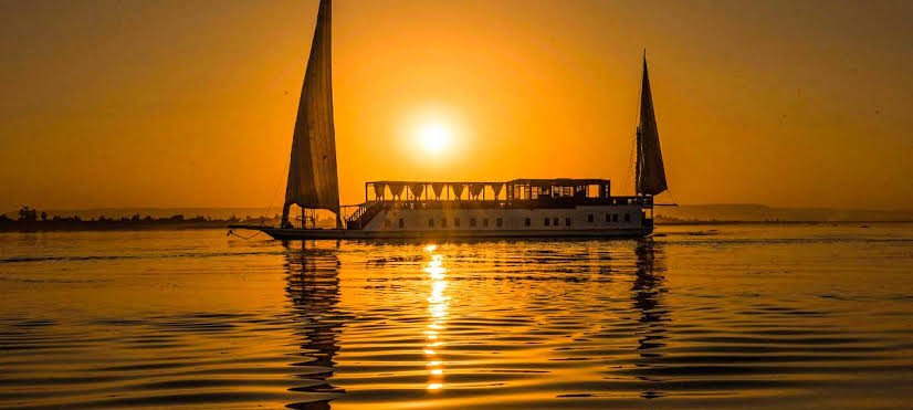 Nile River Cruise Boat Sunset Sailing Egypt